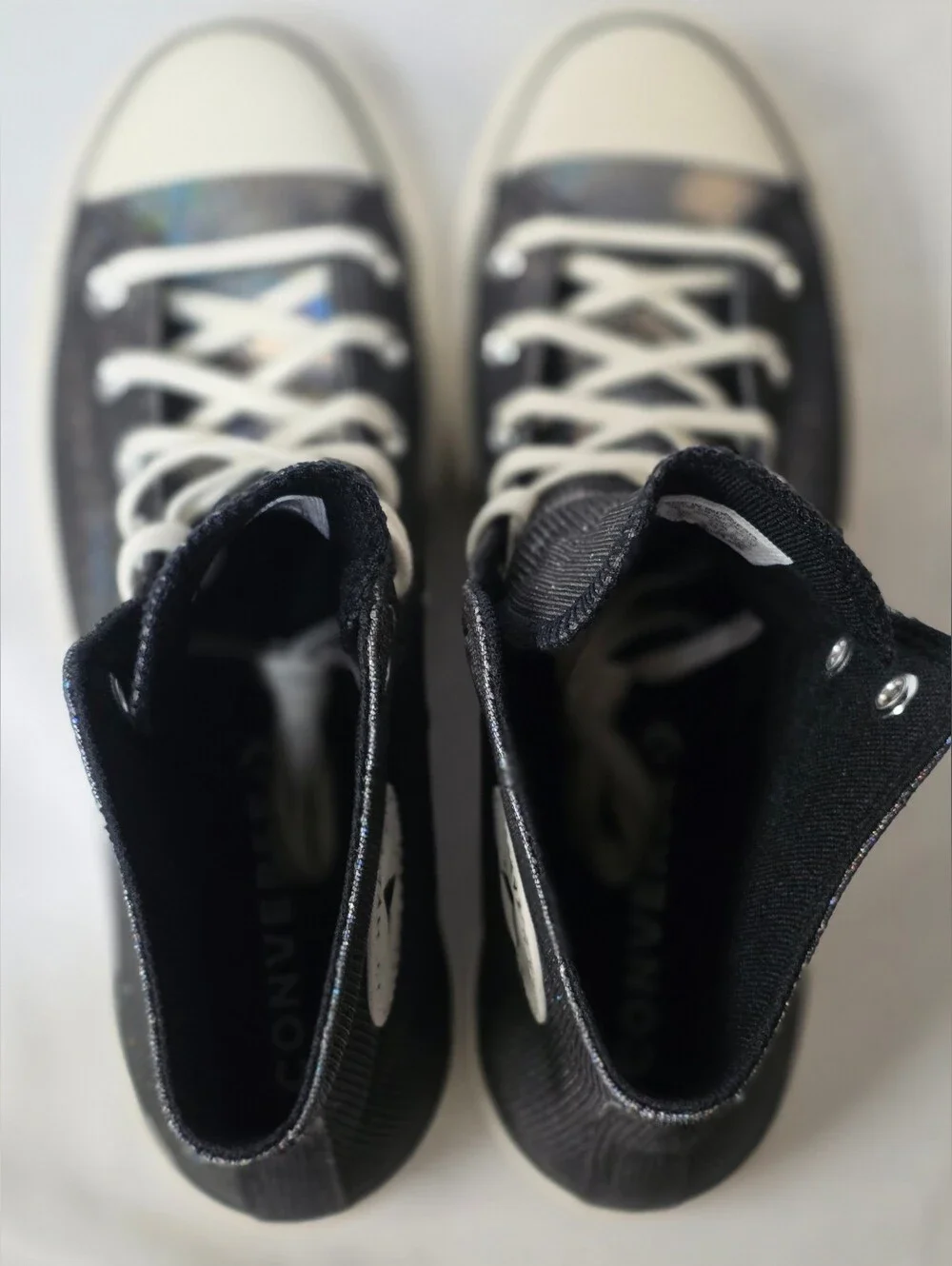 Converse Chuck Taylor All-Star Platform Lift Lace-Up Sparkle High Top Sneakers - Picture 5 of 11